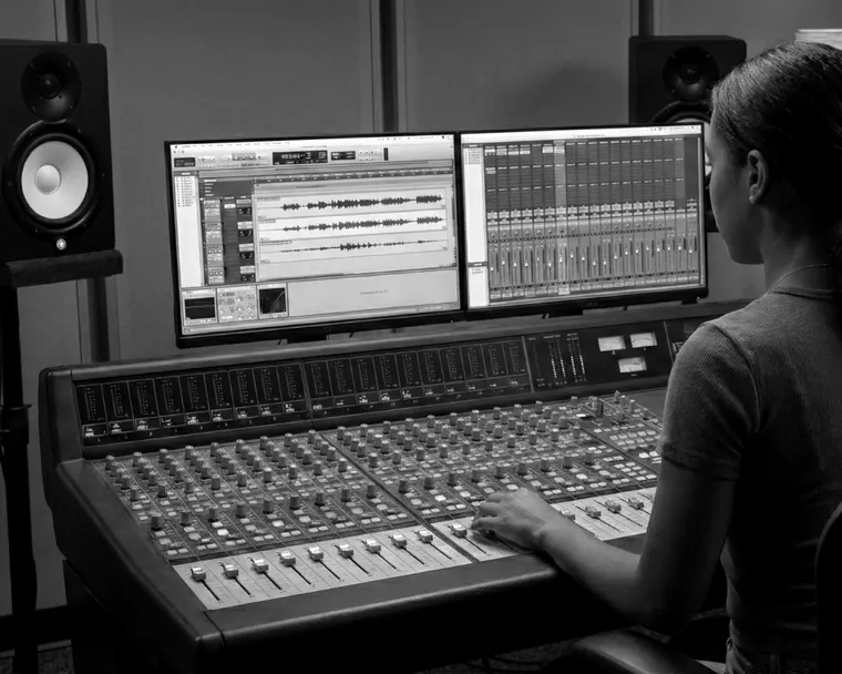 Mixing and monitoring in a VOYCE Studios room