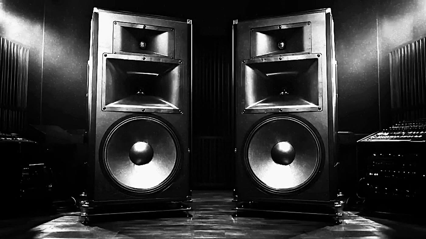 Reference monitors in the editing and label room.